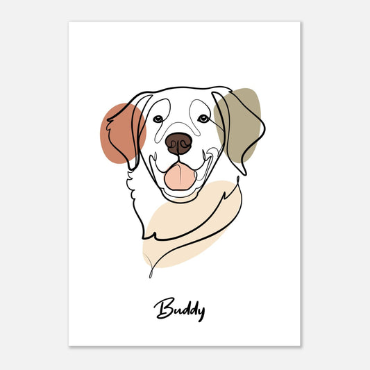 Lijntekening Portret met naam