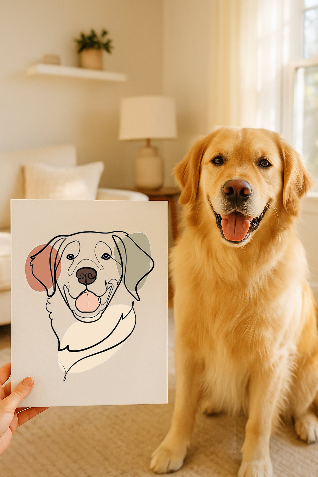 Lijntekening Portret met naam